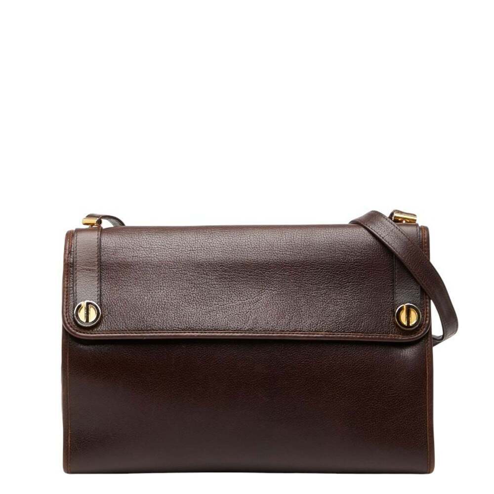 CHRISTIAN DIOR Brown Leather Shoulder Bag